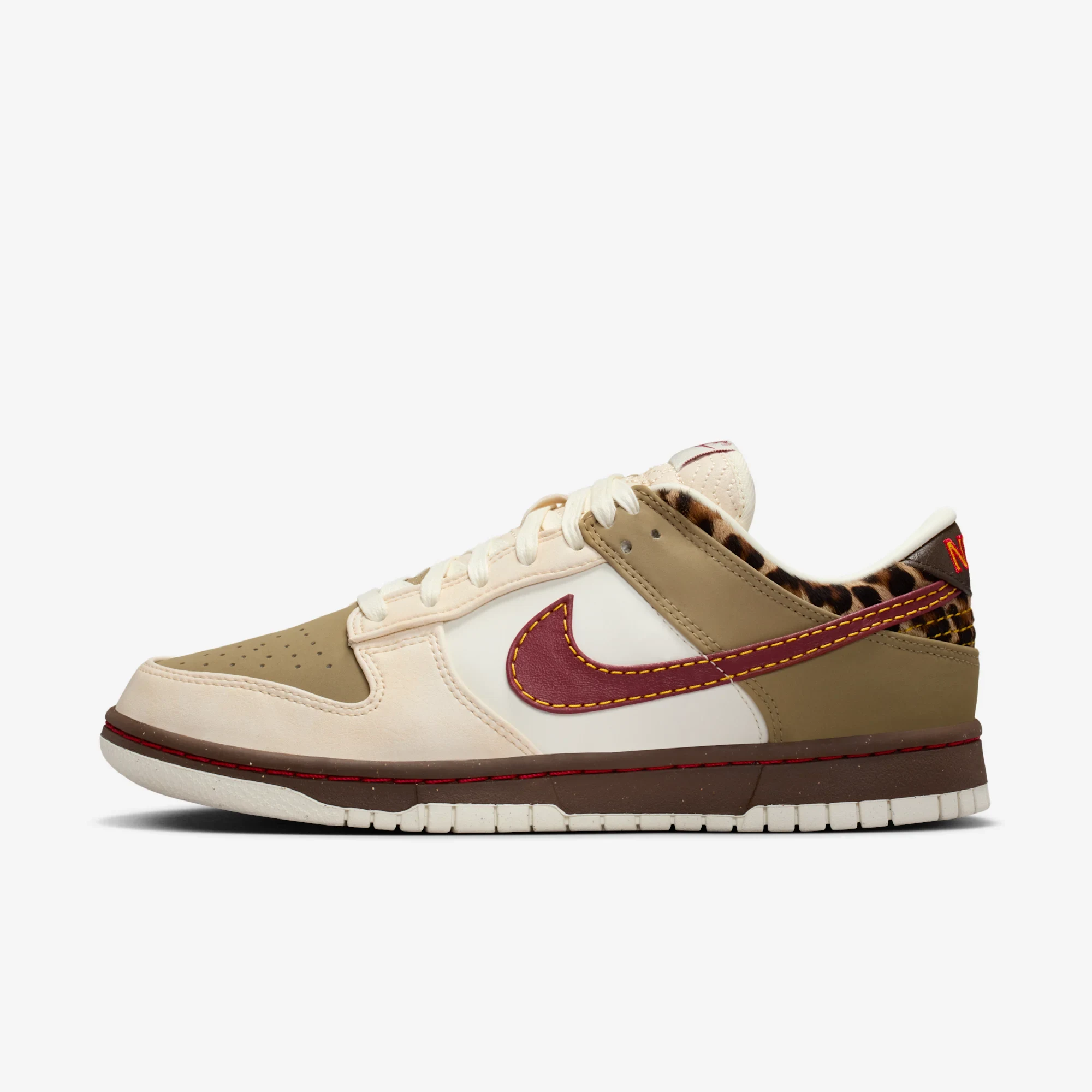 Nike Dunk Low Retro Khaki Team Red Pearl White (Women's)
