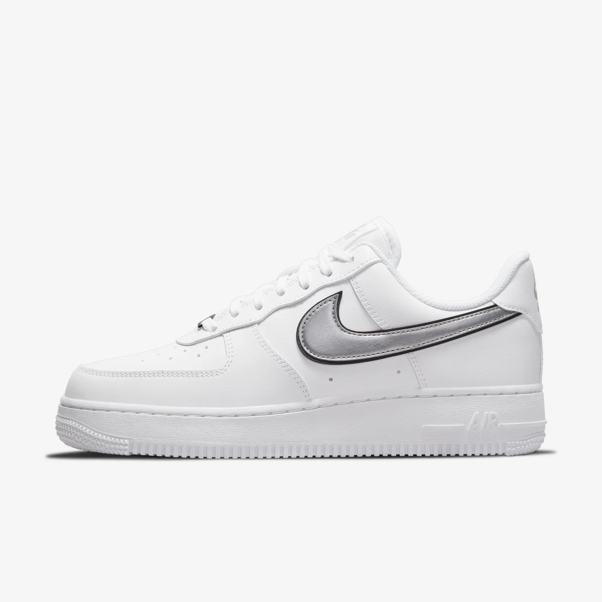 Nike Air Force 1 Low '07 Essential White Metallic Silver Black (Women's)