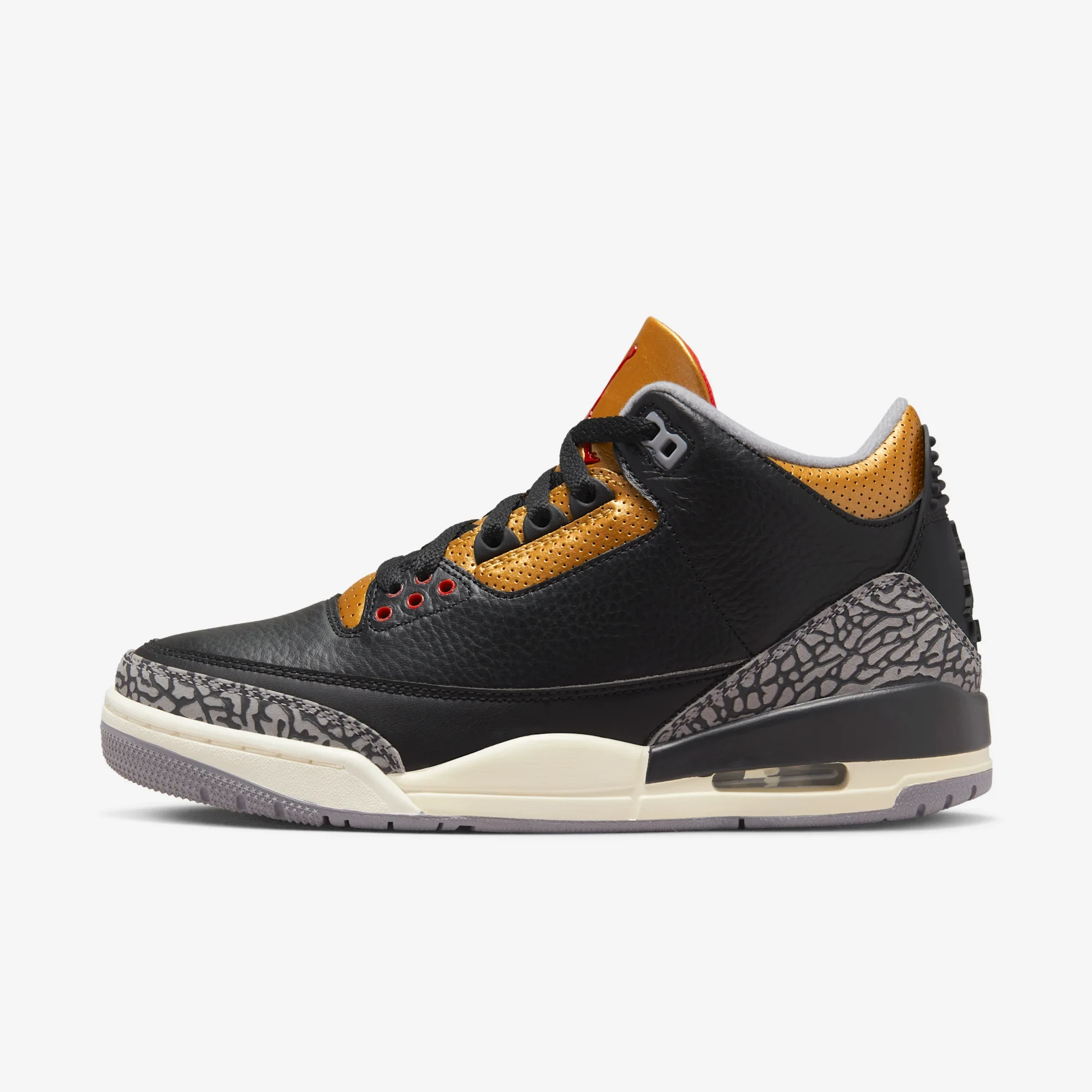 Jordan 3 Retro Black Cement Gold (Women's)