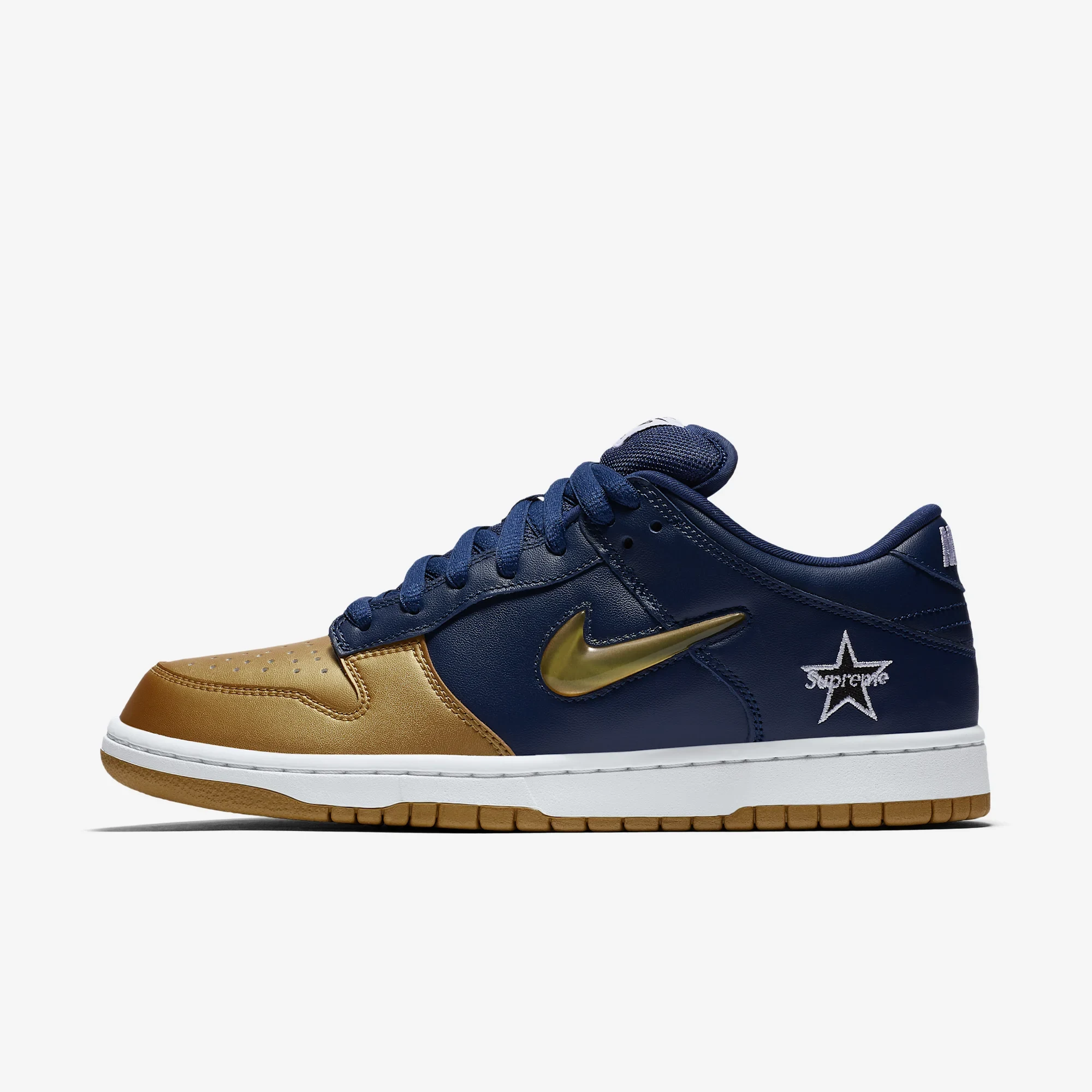 Nike SB Dunk Low Supreme Jewel Swoosh Gold