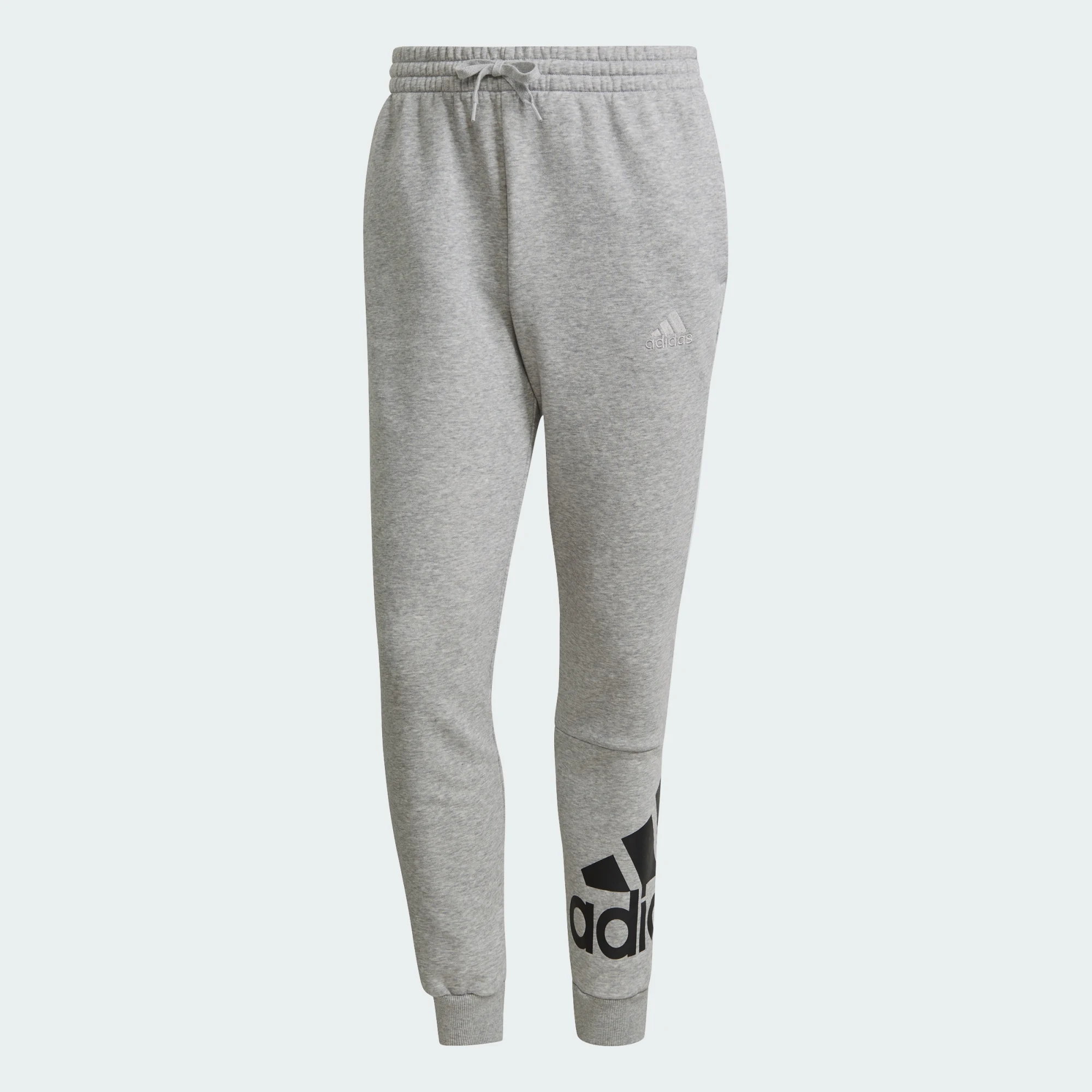 adidas Essentials Fleece Tapered Cuff Logo Pants Medium Grey Heather/Black