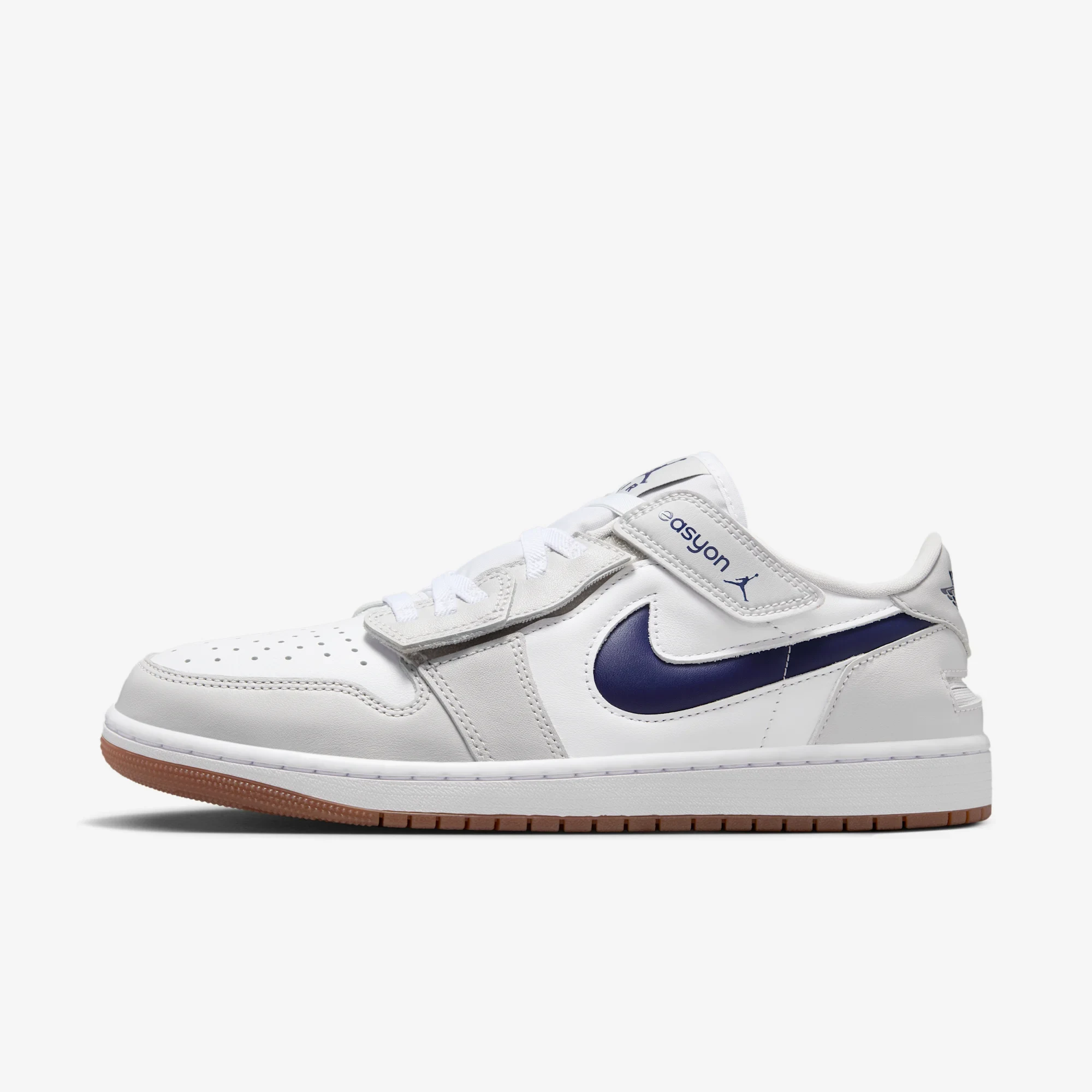 Jordan 1 Low EasyOn White Neutral Grey Gum Midnight Navy