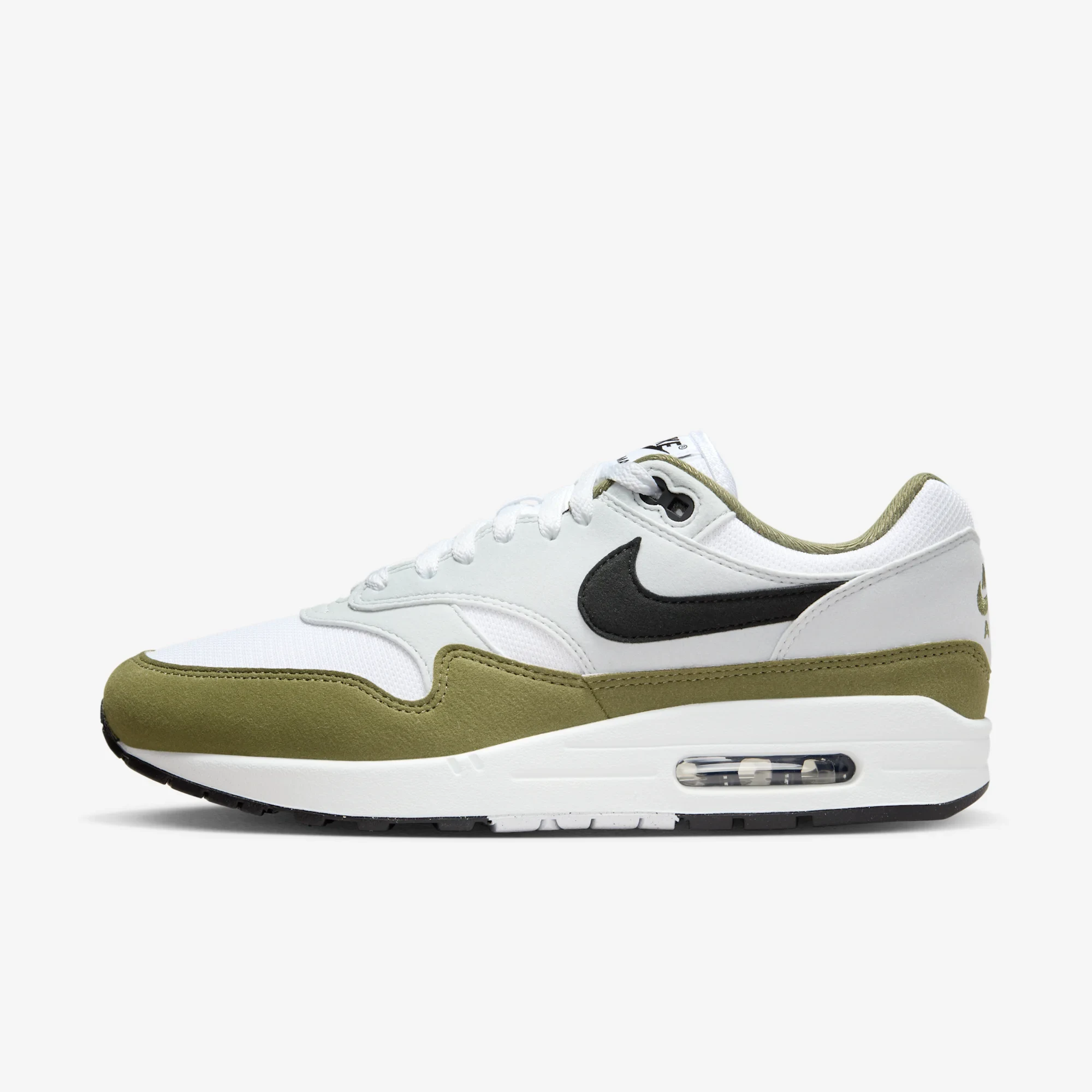 Nike Air Max 1 White Black Medium Olive